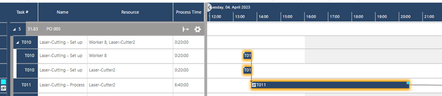 Using Task Connection functionality in just plan it