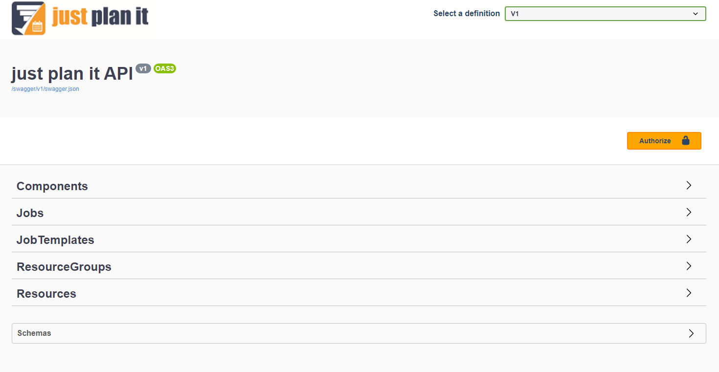 production scheduling API overview  | just plan it