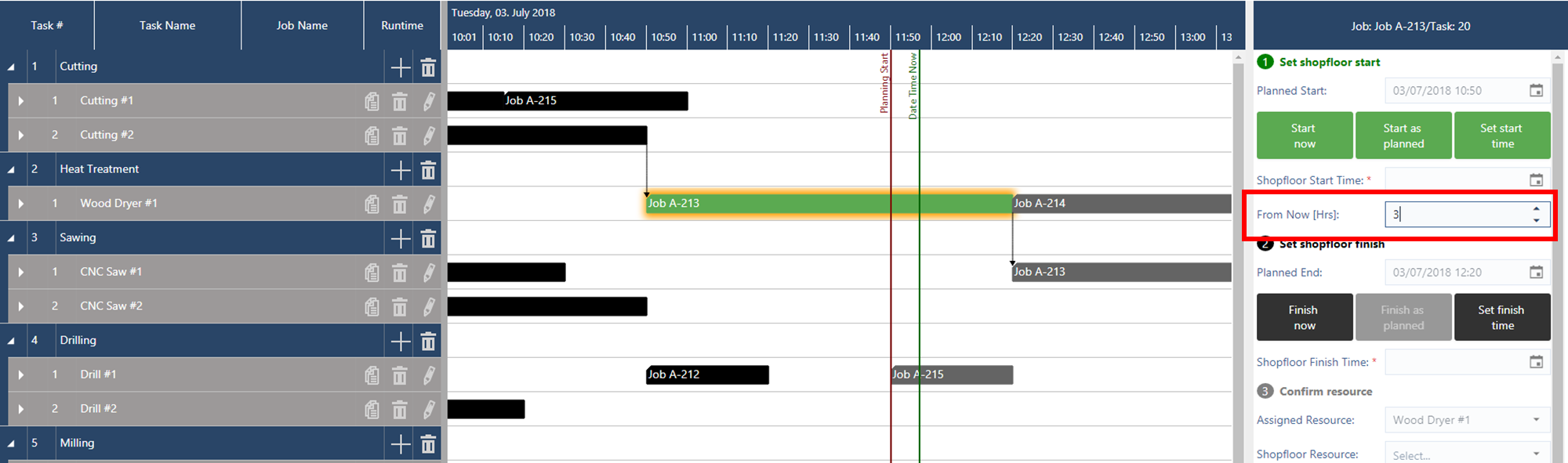 Execute Mode - Remaining Runtime from now