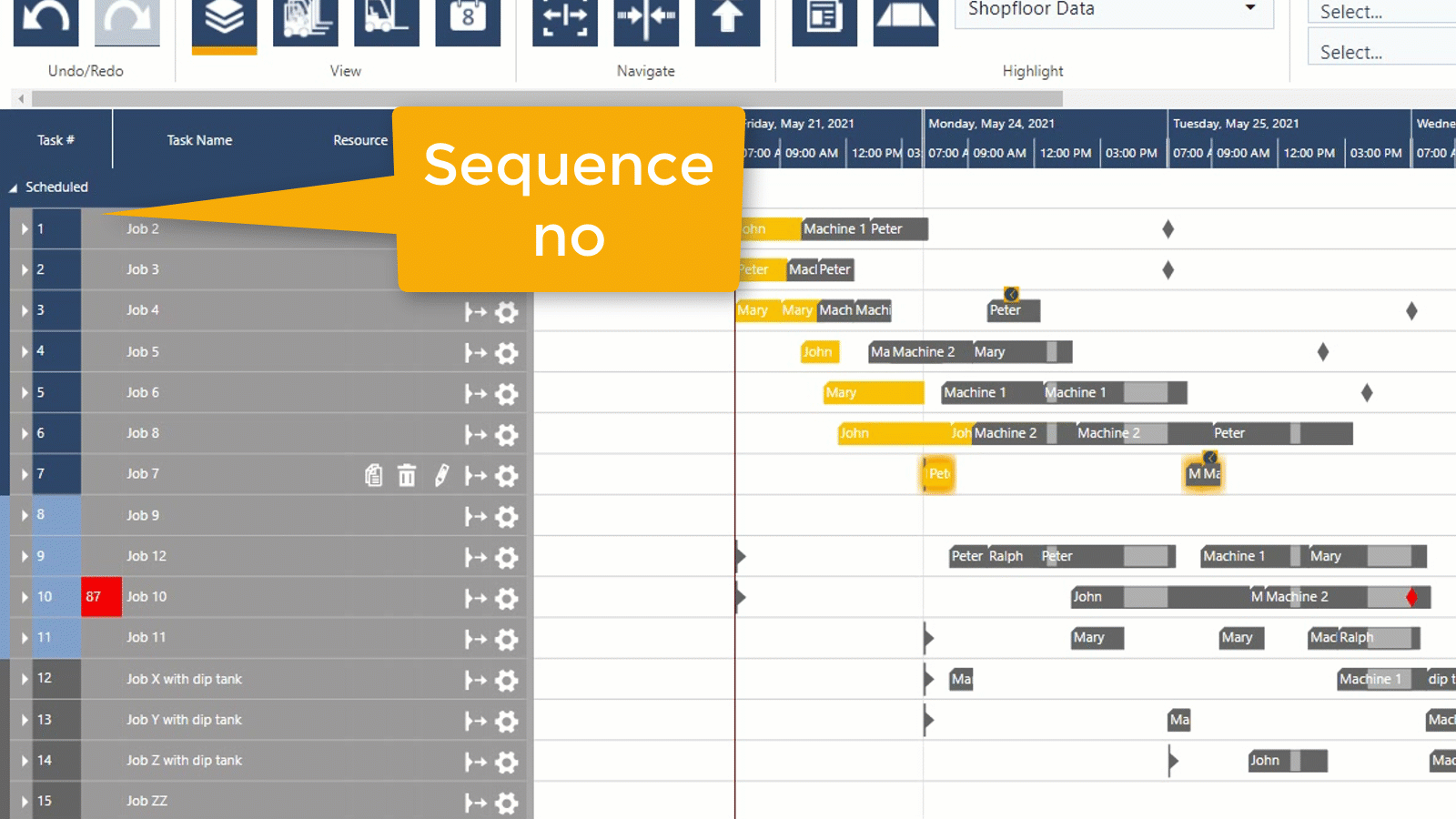 Digital planning board for HMLV - key features - change sequence number