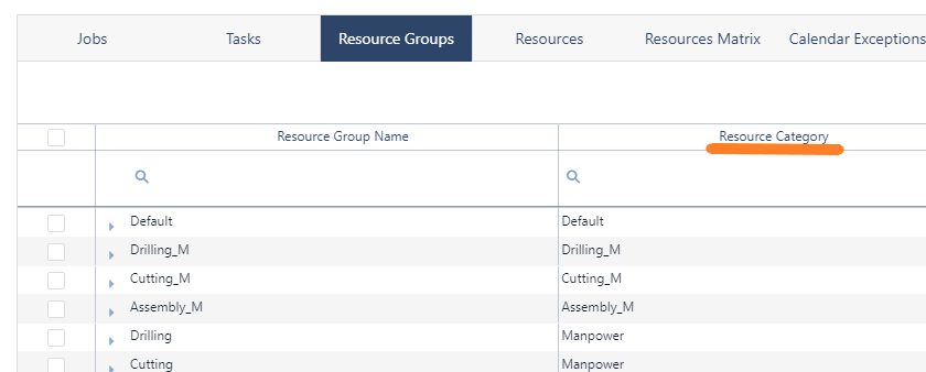 Resource Groups and Resource Categories in just plan it