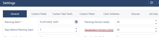 Settings Visualization Horizon