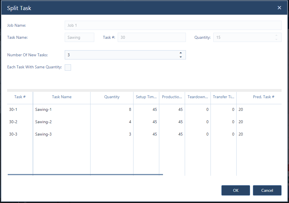 Spilt Task Dialog - ENTERPRISE
