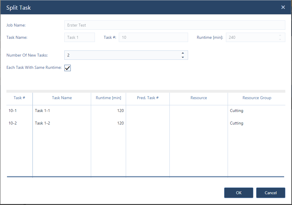 Spilt Task Dialog
