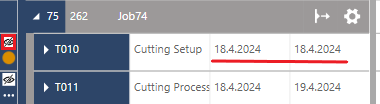 Visualization Horizon in the Gantt views