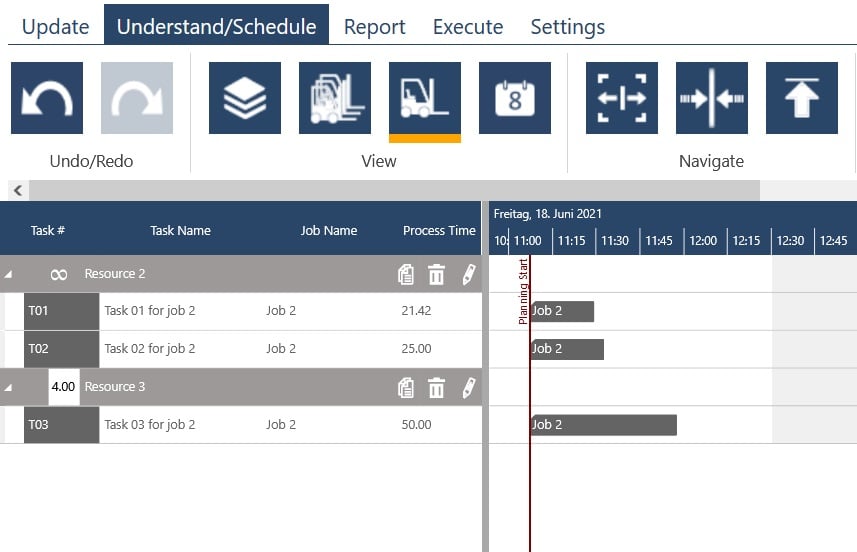 selected resources shown in just plan it