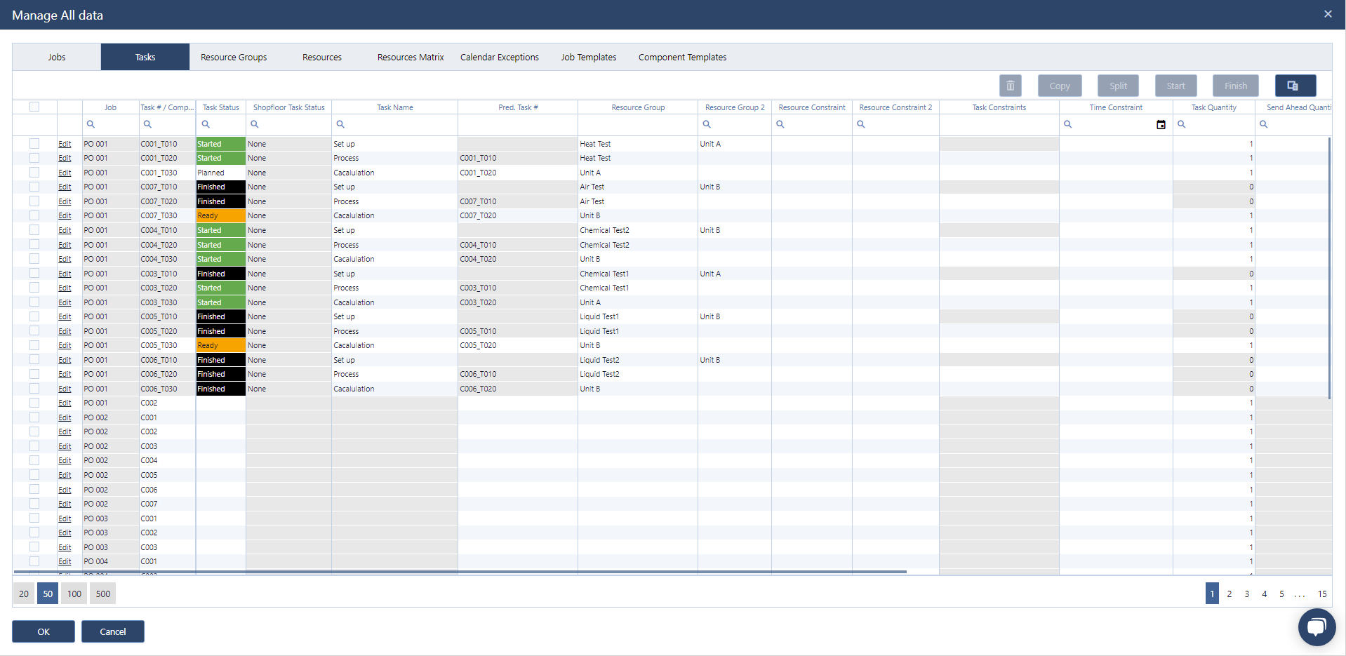 new update dialog in just plan it - production scheduling software for HMLV manufacturer