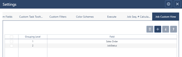 Job Custom View settings