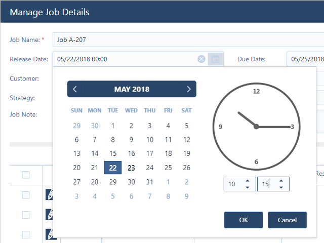Easy editing of jobs, tasks, and resources.